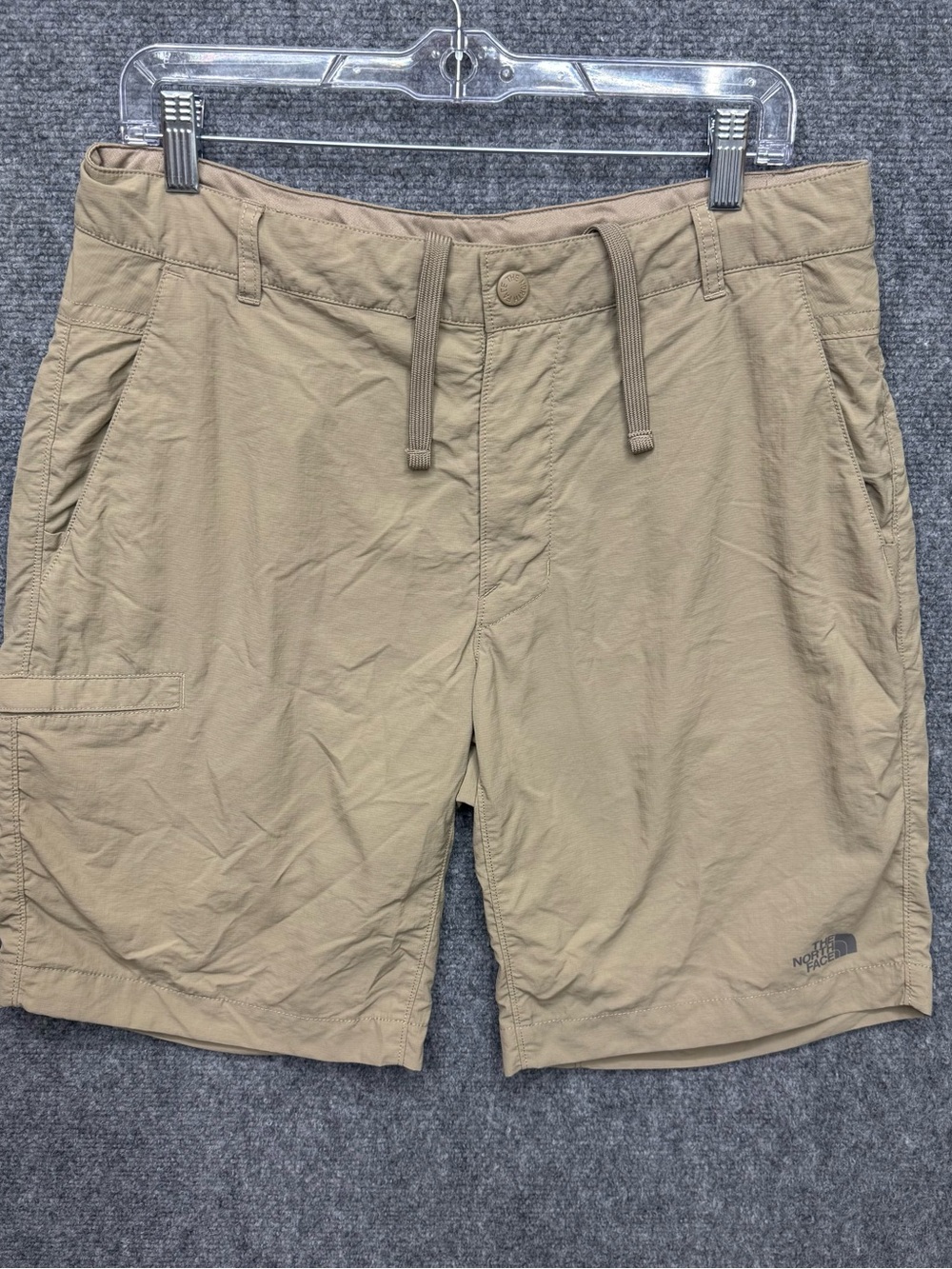 The North Face Cargo Nylon Khaki Shorts Men's size 34 drawstring 34x9
